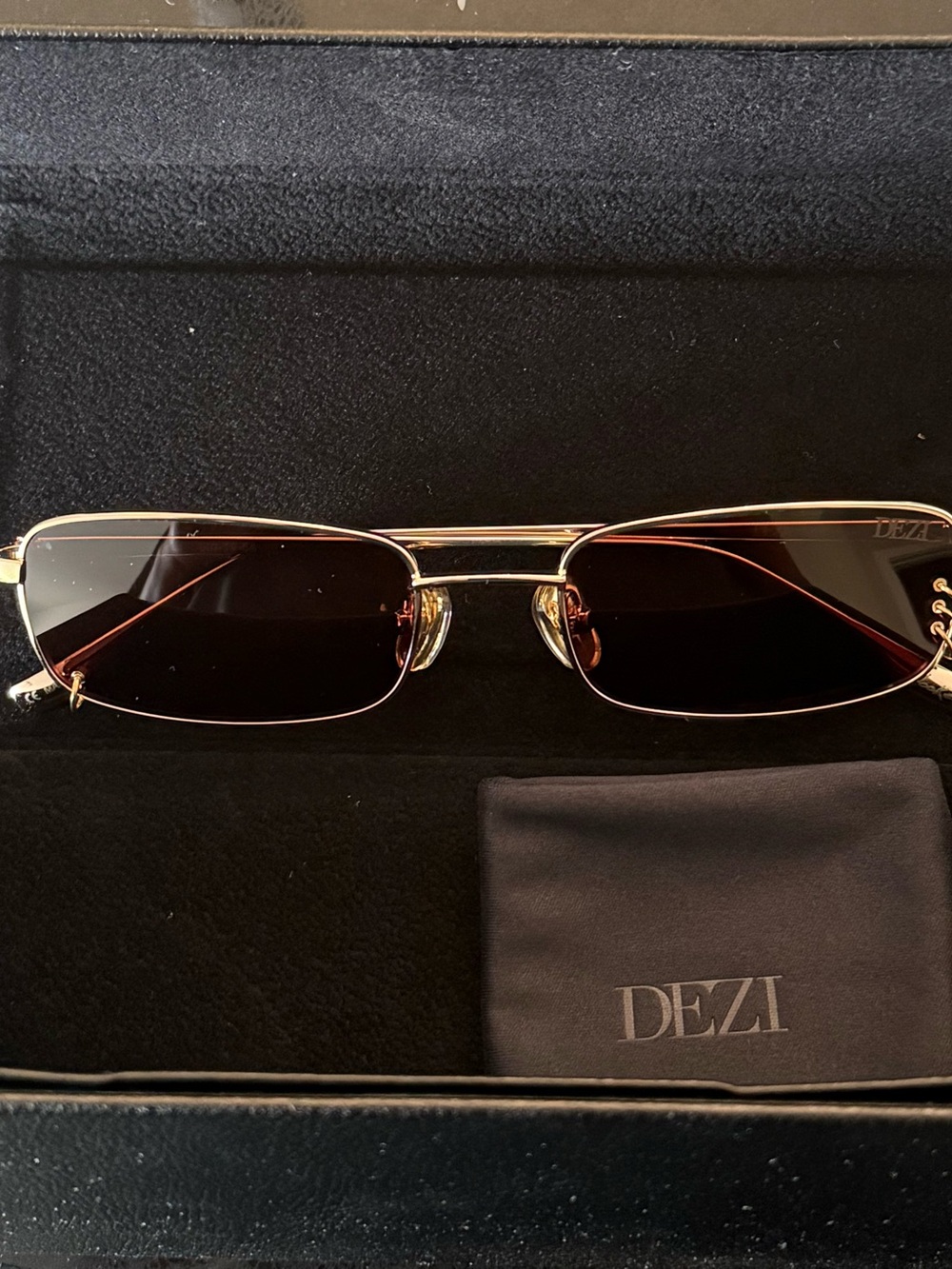 DEZI Hooked Gold Frame Sunglasses